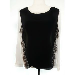 DORA LANDA  100% Silk Blouse Long Sleeve  Size XL